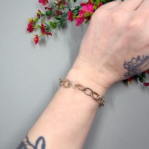 Vintage Gold and Silver Plated Large Link Chain Bracelet